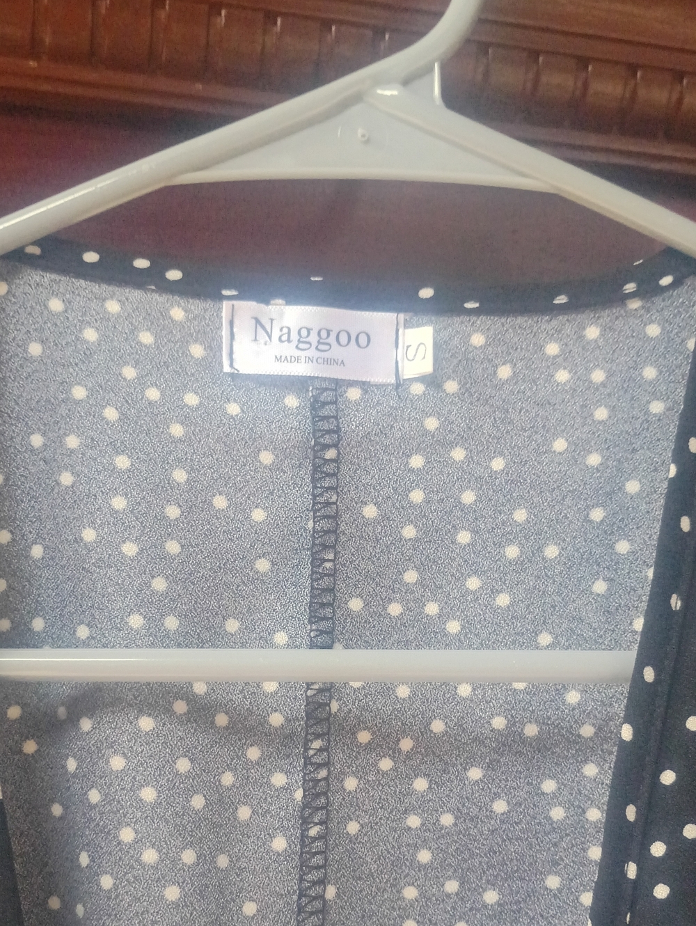 'Womens Naggoo Black Polka Dot Tie Dress